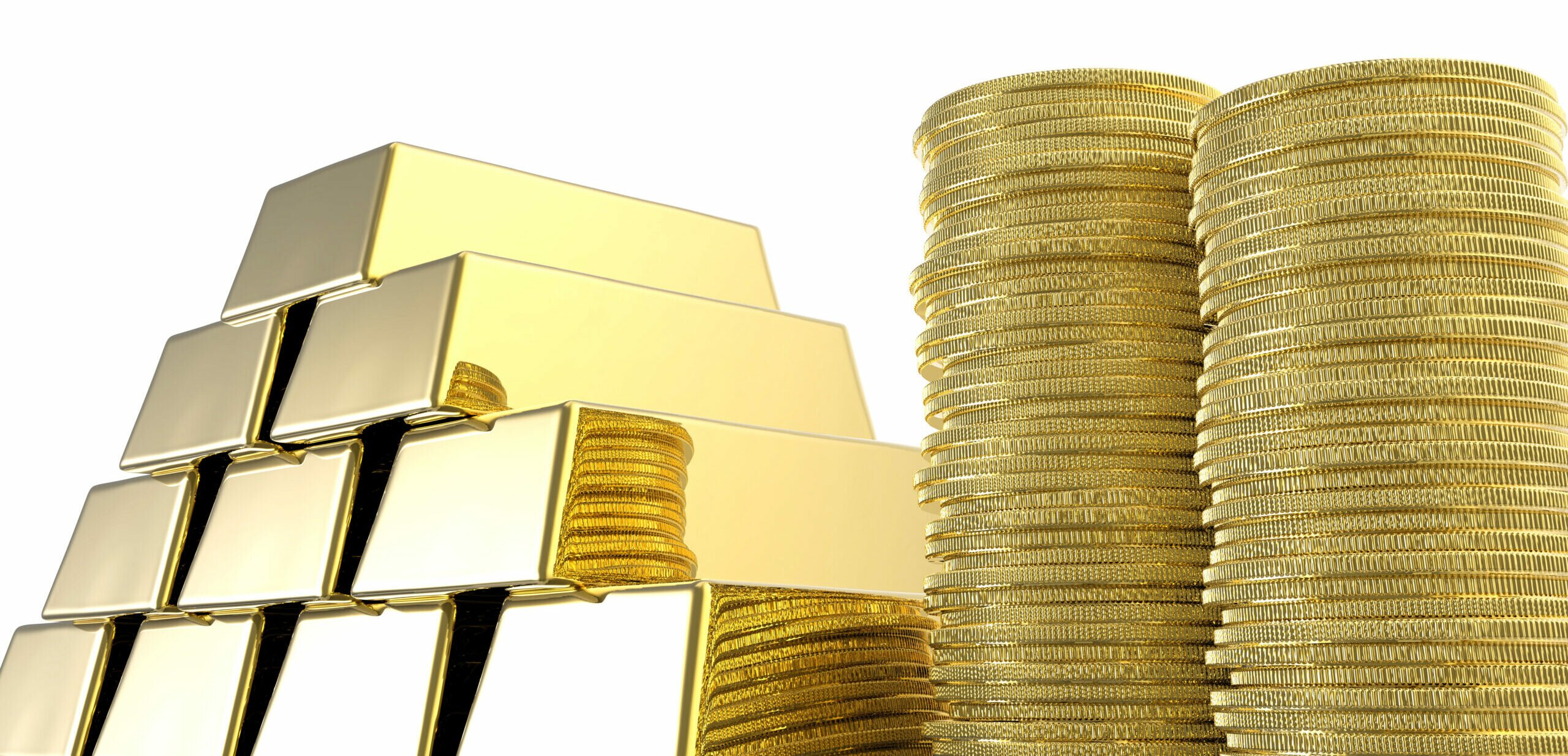 gold bullion - gold coins and gold bars