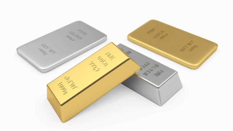 gold and silver bars